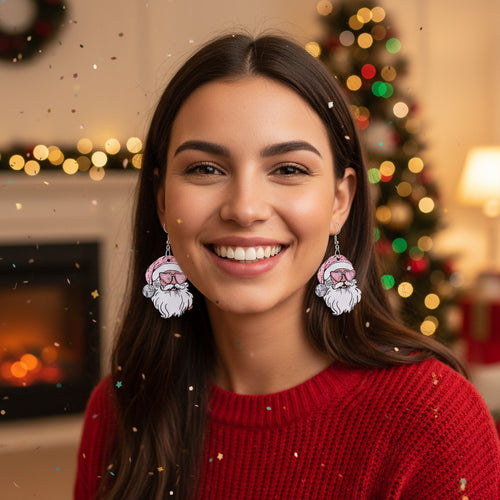 Funny Santa Claus Christmas Pendant Earrings Gift