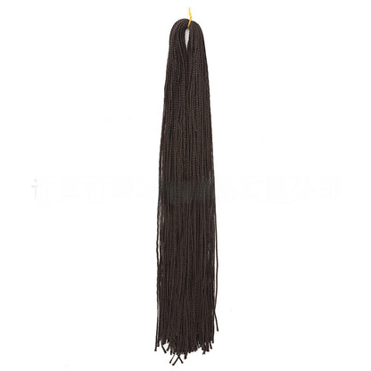 Dark brown braided crochet hair extension with long fringe tassels
