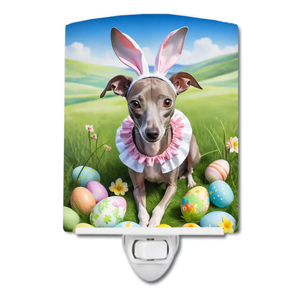 Italian Greyhound Easter Egg Hunt Ceramic Night Light