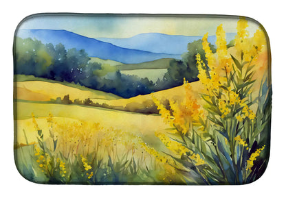 Kentucky Goldenrod in Watercolor Dish Drying Mat
