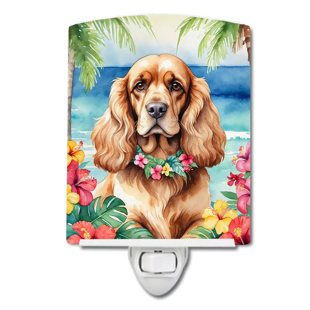Cocker Spaniel Luau Ceramic Night Light