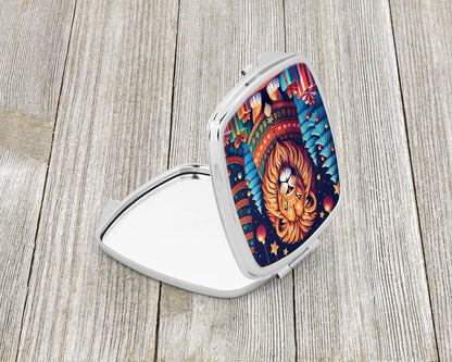 Lion Christmas Compact Mirror