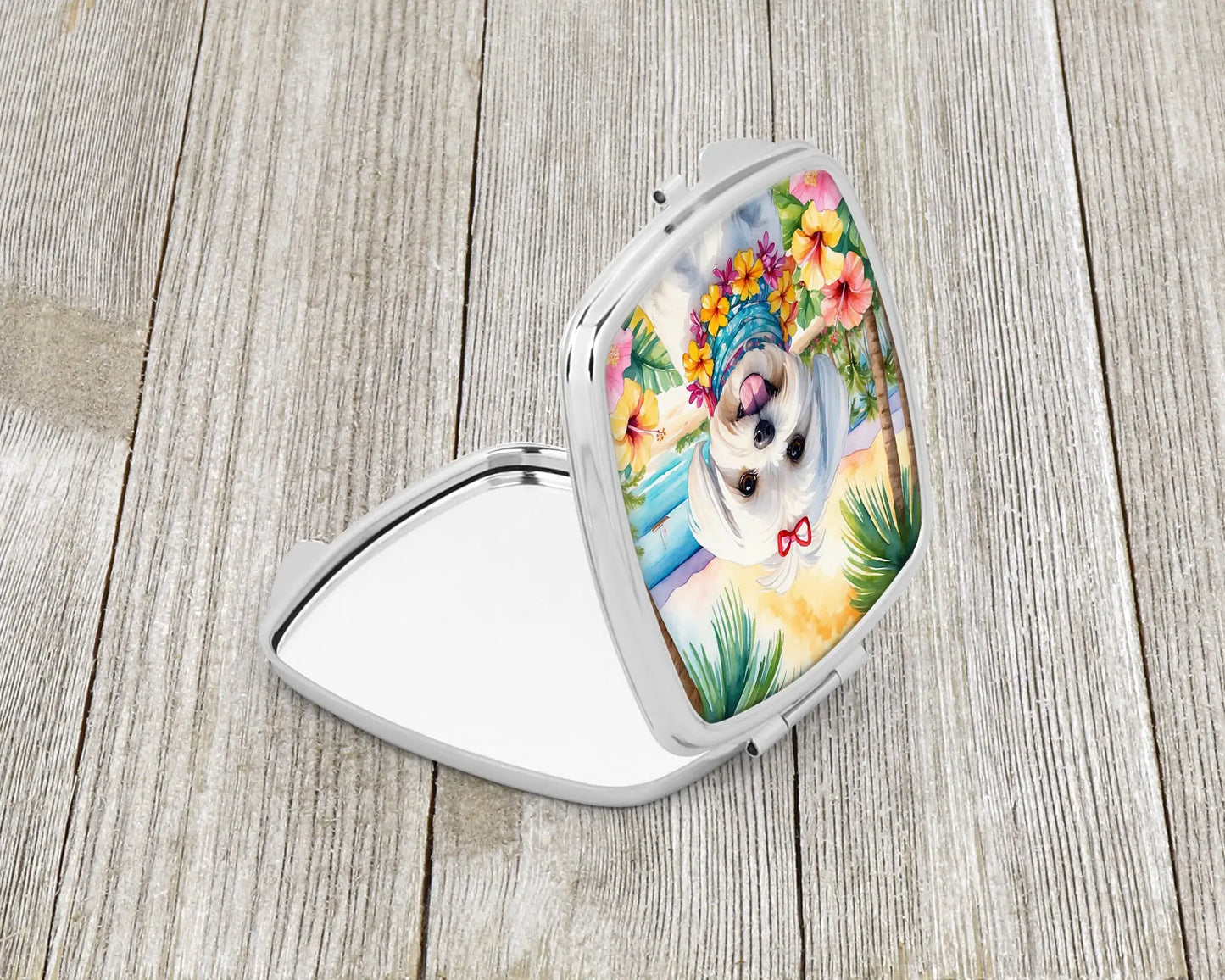 Maltese Luau Compact Mirror