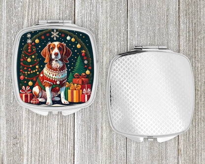 Brittany Spaniel Christmas Compact Mirror