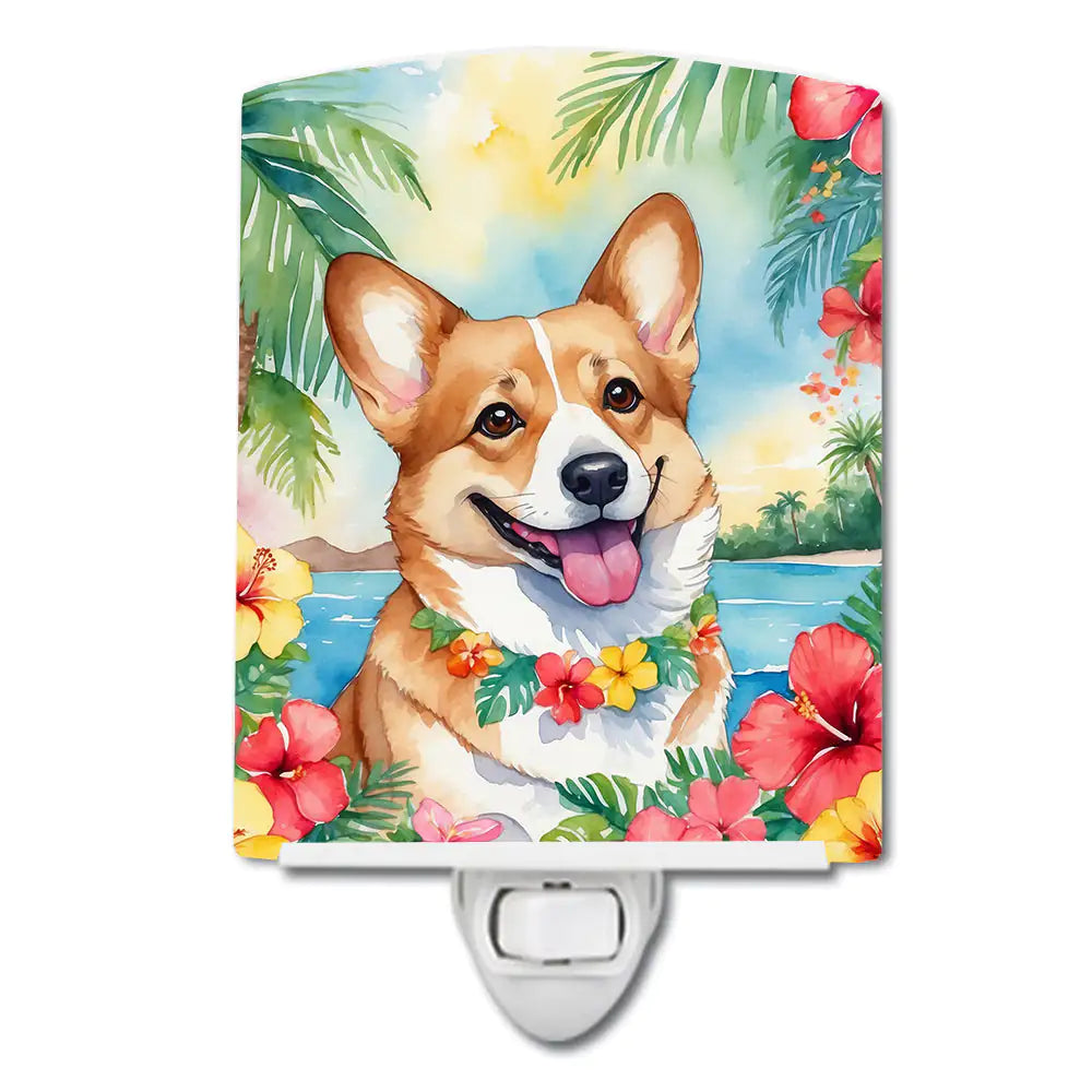 Corgi Luau Ceramic Night Light