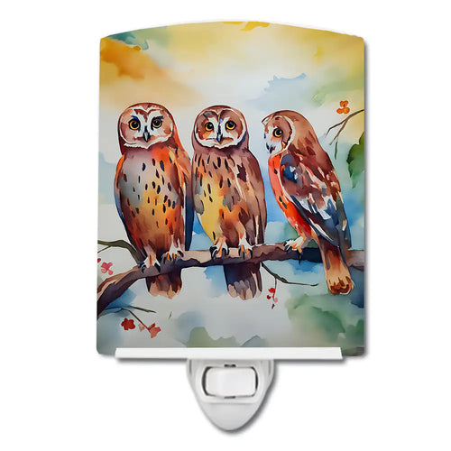 Owls Ceramic Night Light