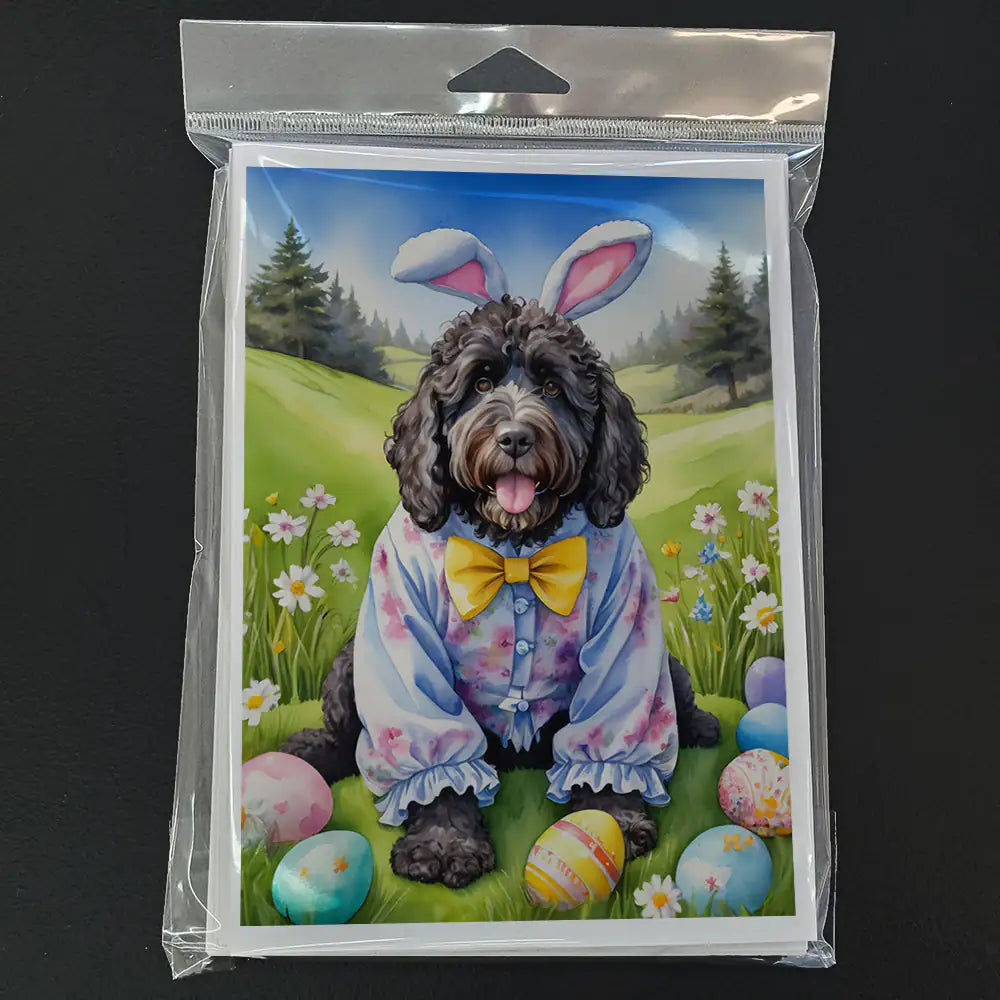 Portuguese Water Dog Easter Egg Hunt Greeting Cards Pack of 8