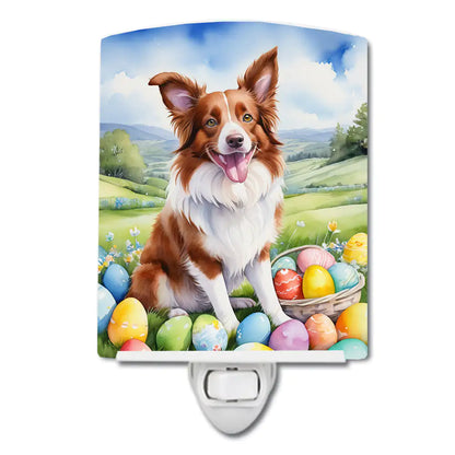 Border Collie Easter Egg Hunt Ceramic Night Light