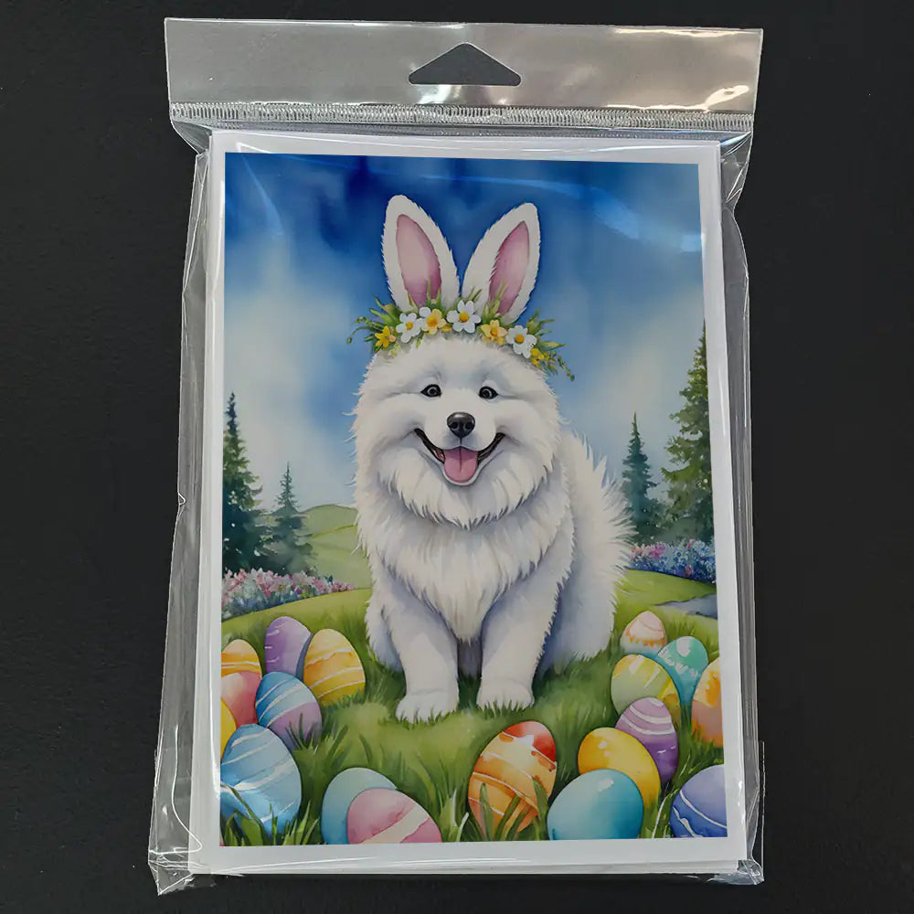 Samoyed Easter Egg Hunt Greeting Cards Pack of 8
