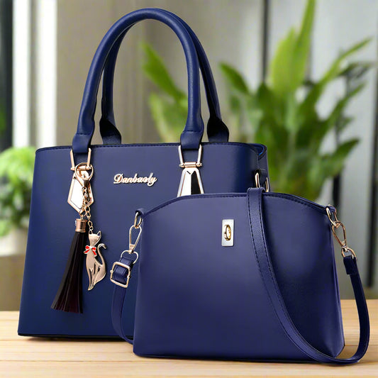 Fashionable Women's PU Handbag and Crossbody Purse Set