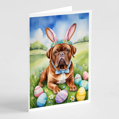 Dogue de Bordeaux Easter Egg Hunt Greeting Cards Pack of 8
