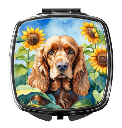 Cocker Spaniel in Sunflowers Compact Mirror