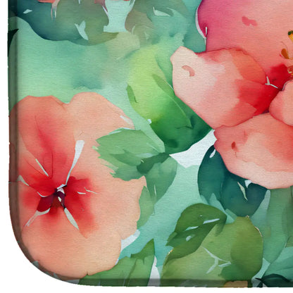 Georgia Cherokee Rose in Watercolor Dish Drying Mat