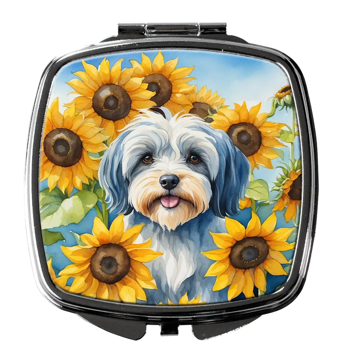 Tibetan Terrier in Sunflowers Compact Mirror