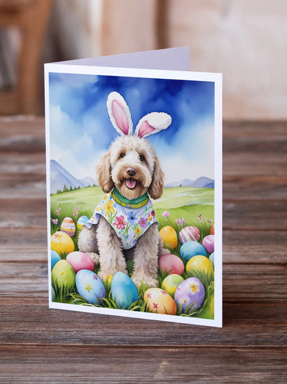 Labradoodle Easter Egg Hunt Greeting Cards Pack of 8