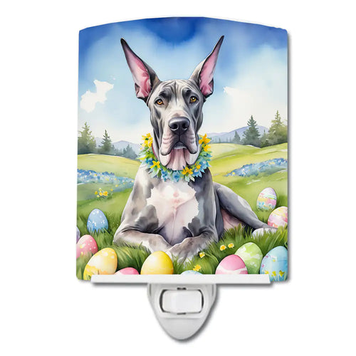 Great Dane Easter Egg Hunt Ceramic Night Light