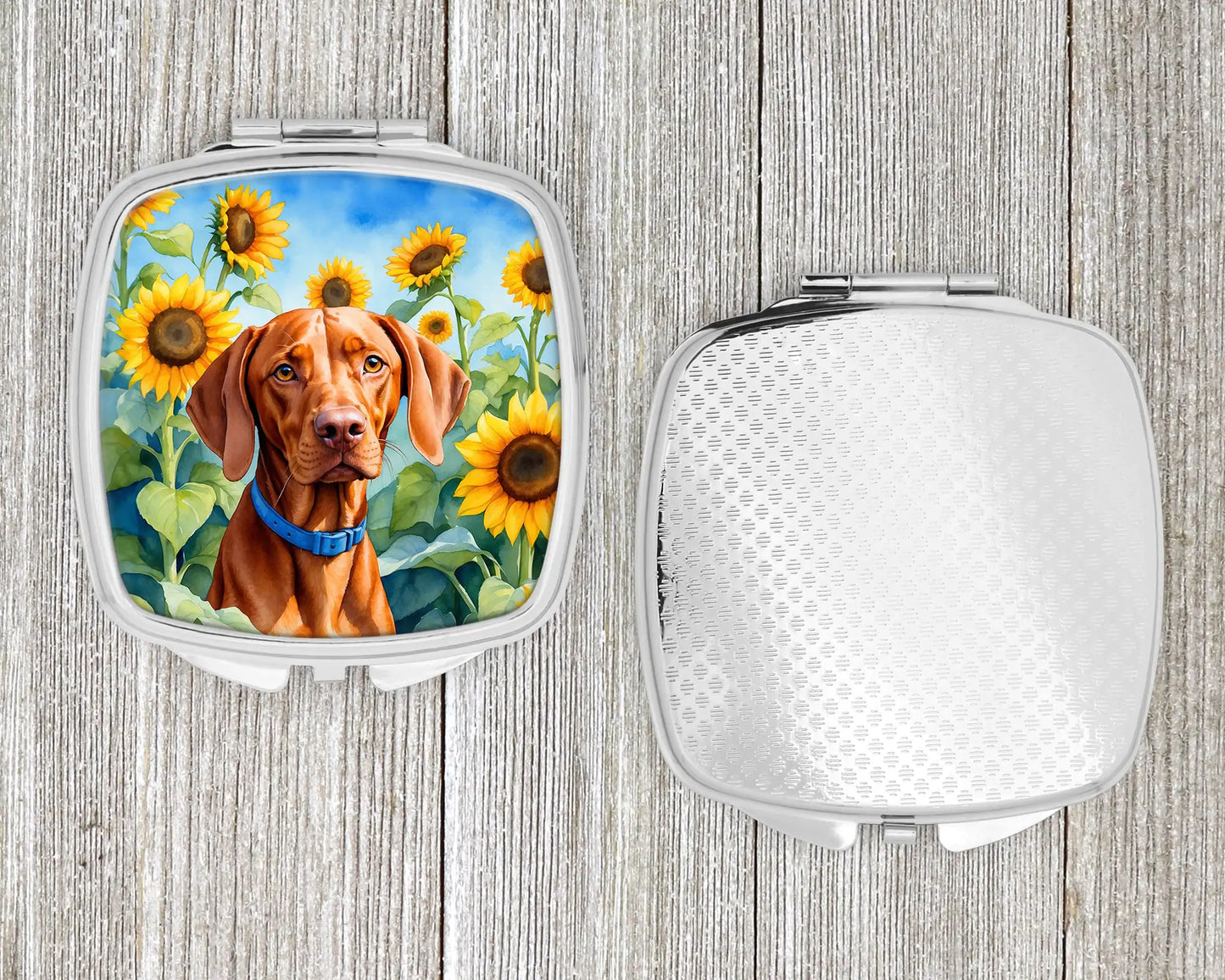 Vizsla in Sunflowers Compact Mirror