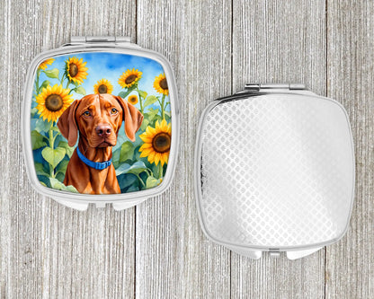 Vizsla in Sunflowers Compact Mirror