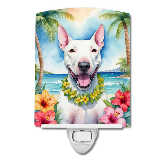 Bull Terrier Luau Ceramic Night Light