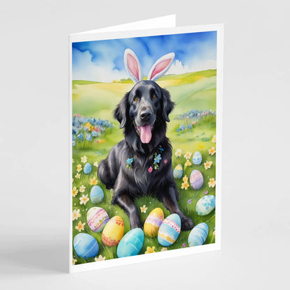 Flat-Coated Retriever Easter Egg Hunt Greeting Cards Pack of 8