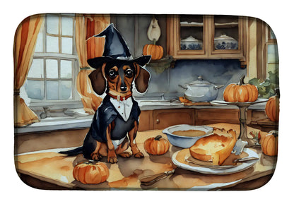 Dachshund Fall Kitchen Pumpkins Dish Drying Mat