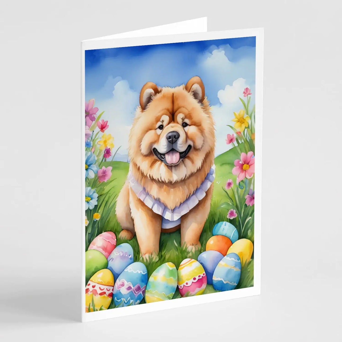 Chow Chow Easter Egg Hunt Greeting Cards Pack of 8