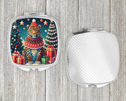 Leopard Christmas Compact Mirror