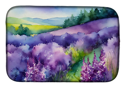 New Hampshire Purple Lilac in Watercolor Dish Drying Mat