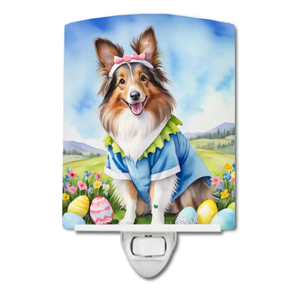 Sheltie Easter Egg Hunt Ceramic Night Light