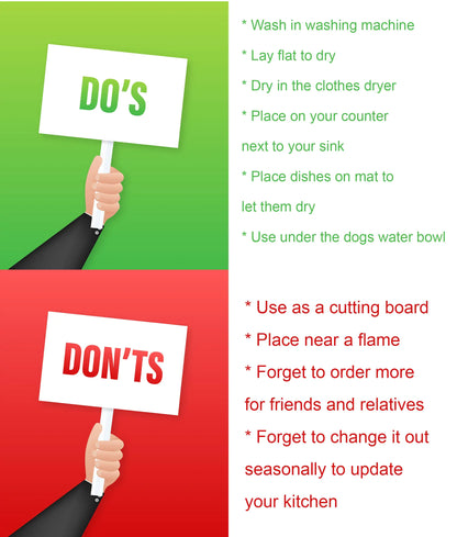 Old English Sheepdog Fall Kitchen Pumpkins Dish Drying Mat