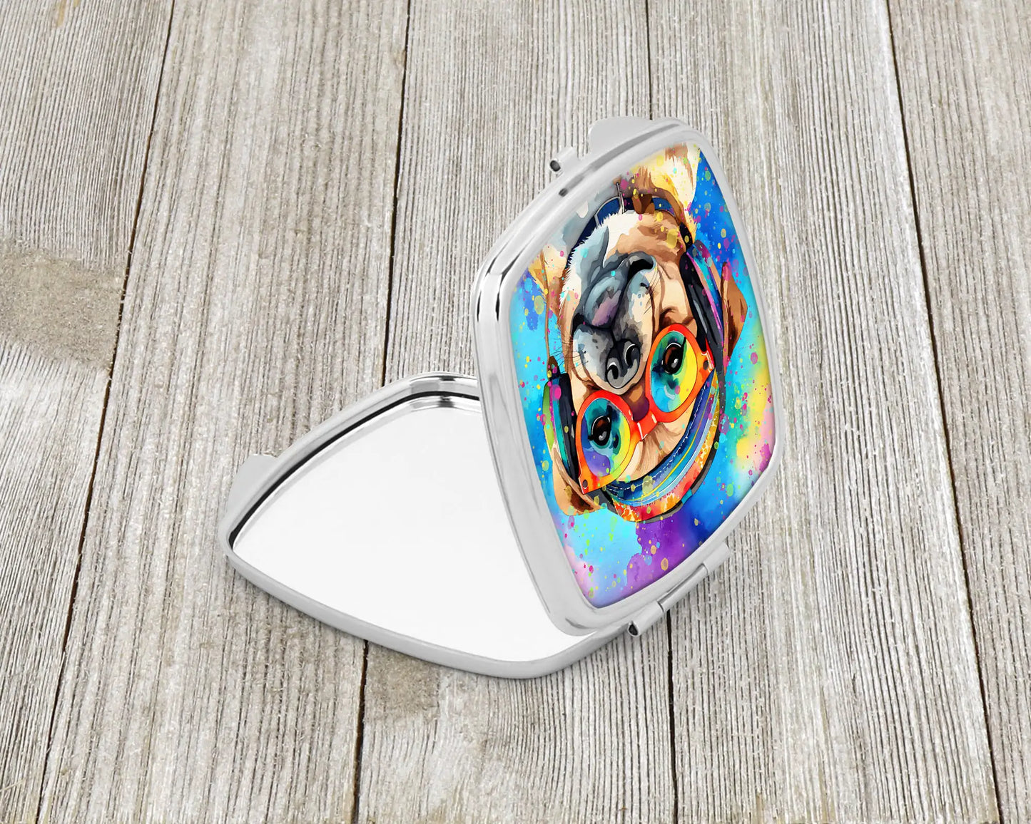 Pug Hippie Dawg Compact Mirror