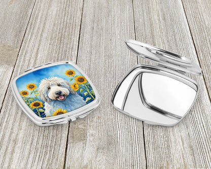 Komondor in Sunflowers Compact Mirror