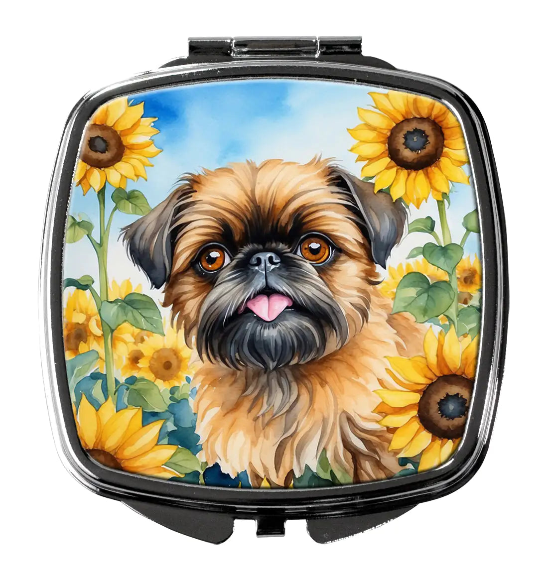 Brussels Griffon in Sunflowers Compact Mirror