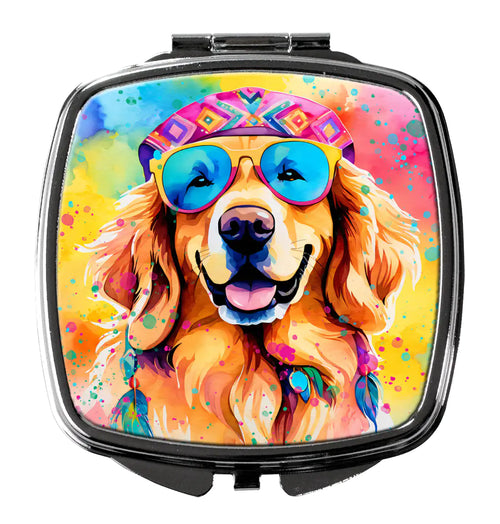 Golden Retriever Hippie Dawg Compact Mirror