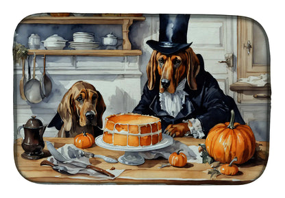 Bloodhound Fall Kitchen Pumpkins Dish Drying Mat