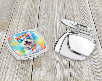 Westie Hippie Dawg Compact Mirror