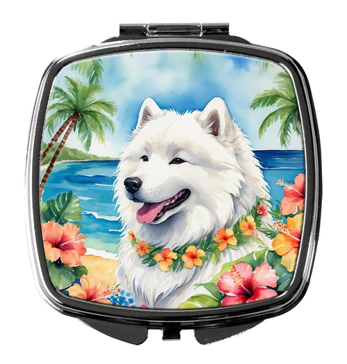 Samoyed Luau Compact Mirror