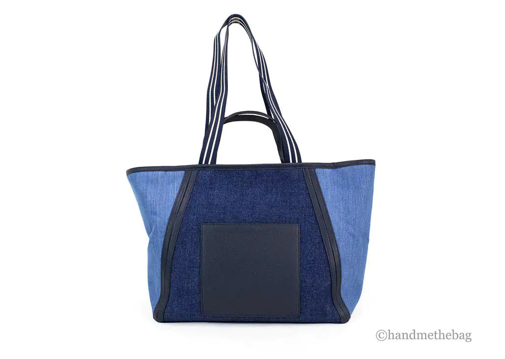 Kate Spade Rosie Large Blue Color block Denim Slouchy Tote