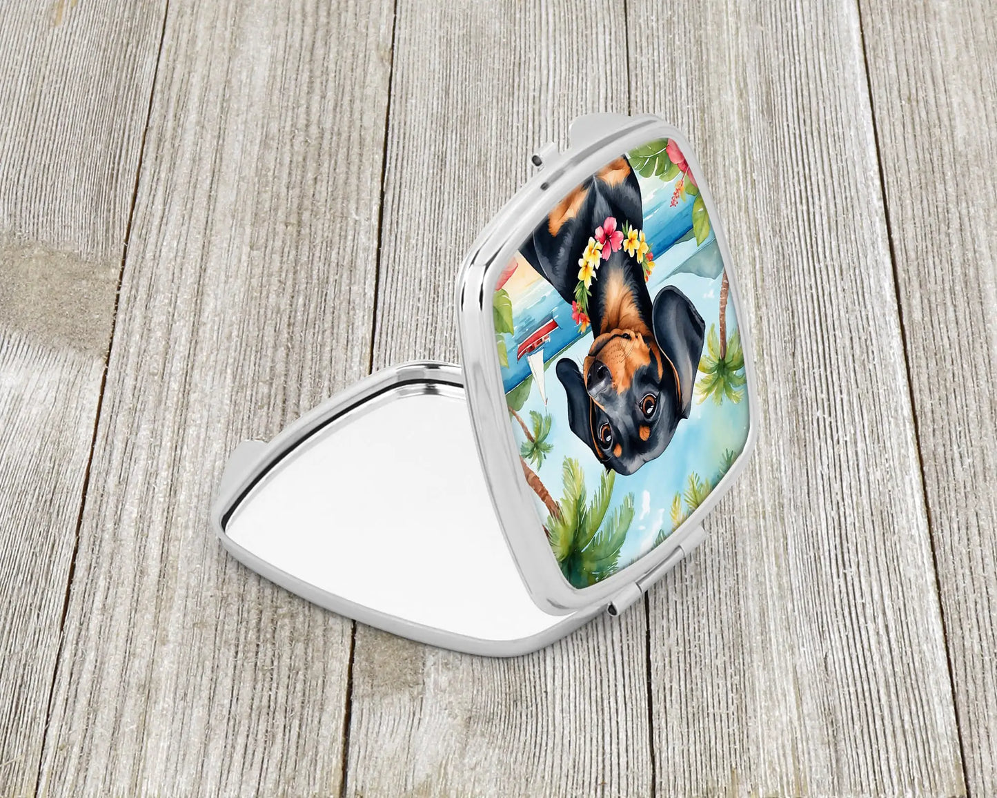 Dachshund Luau Compact Mirror