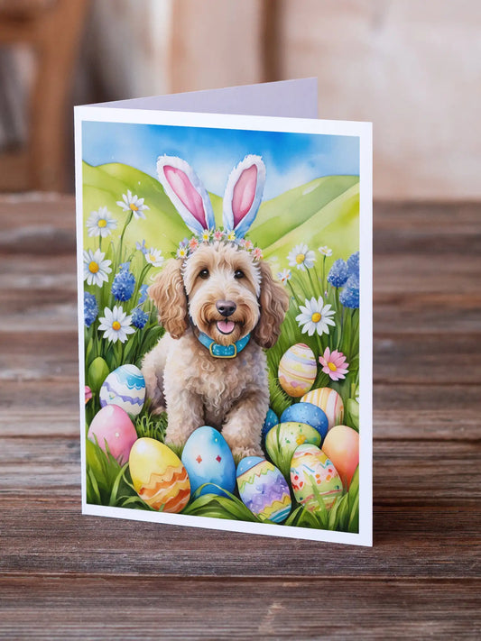 Labradoodle Easter Egg Hunt Greeting Cards Pack of 8