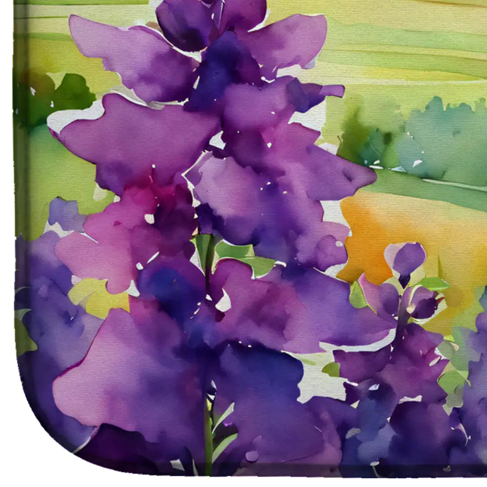 New Jersey Violet in Watercolor Dish Drying Mat
