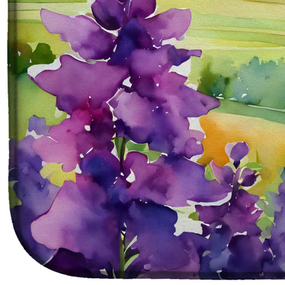 New Jersey Violet in Watercolor Dish Drying Mat