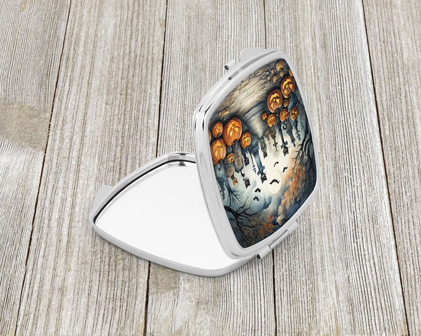 Cat Cemetery Spooky Halloween Compact Mirror