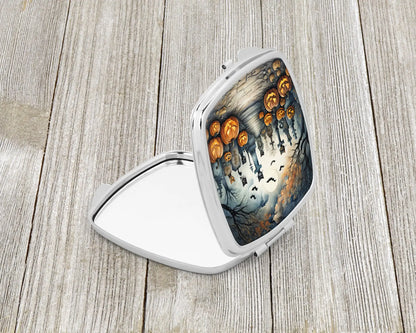 Cat Cemetery Spooky Halloween Compact Mirror