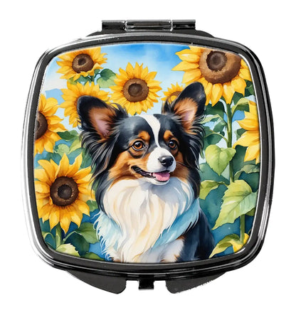 Papillon in Sunflowers Compact Mirror