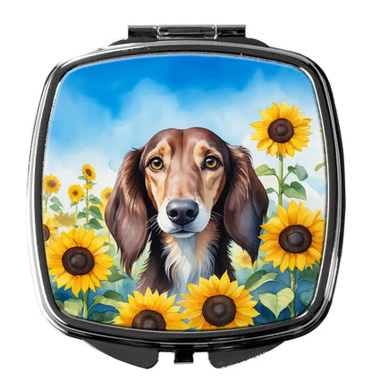 Saluki in Sunflowers Compact Mirror
