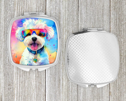 Bichon Frise Hippie Dawg Compact Mirror
