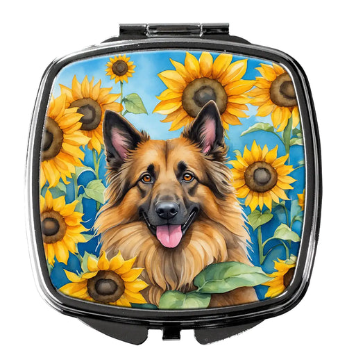 Belgian Tervuren in Sunflowers Compact Mirror