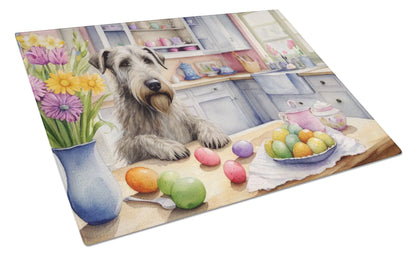 Decorating Easter Irish Wolfhound Glass Cutting Board