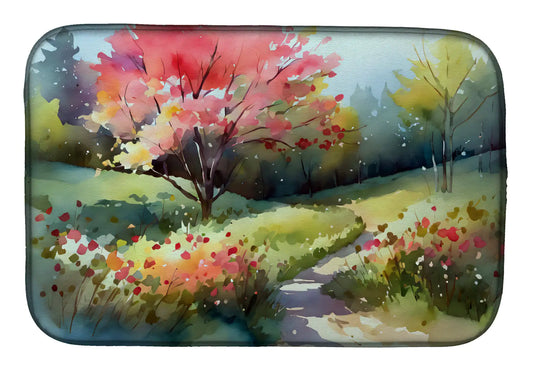 North Carolina Dogwoods in Watercolor Dish Drying Mat